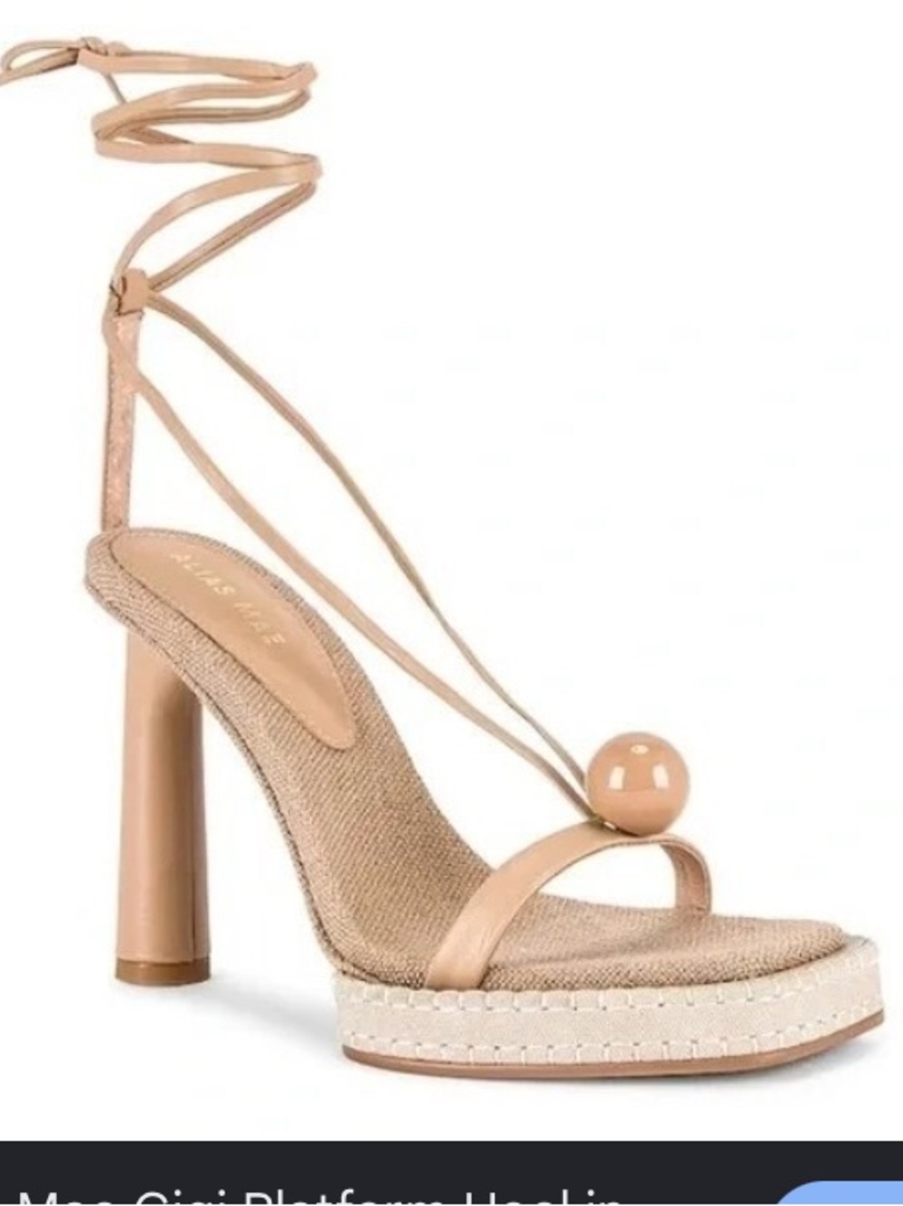 Alias Mae Beige Gigi Wrap Platform Sandal